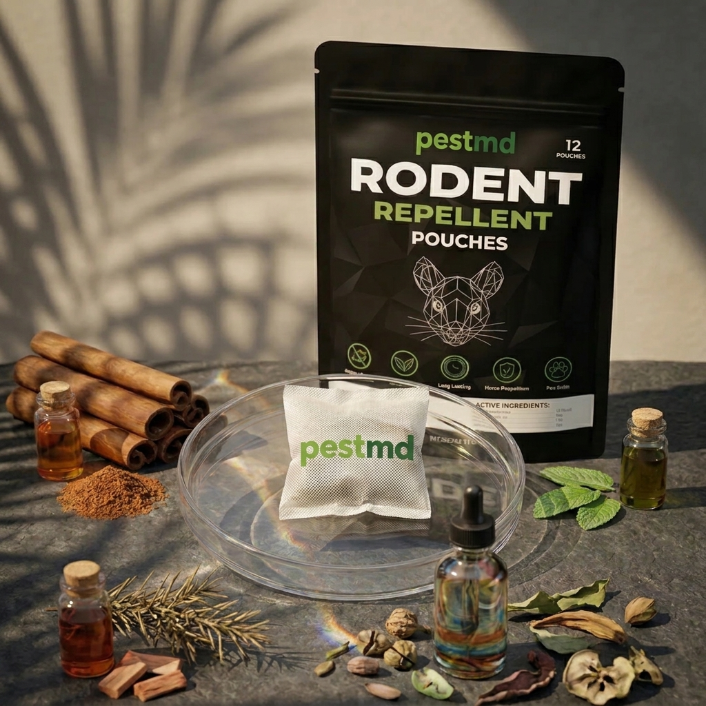Rodent-repellent pouch and packaging